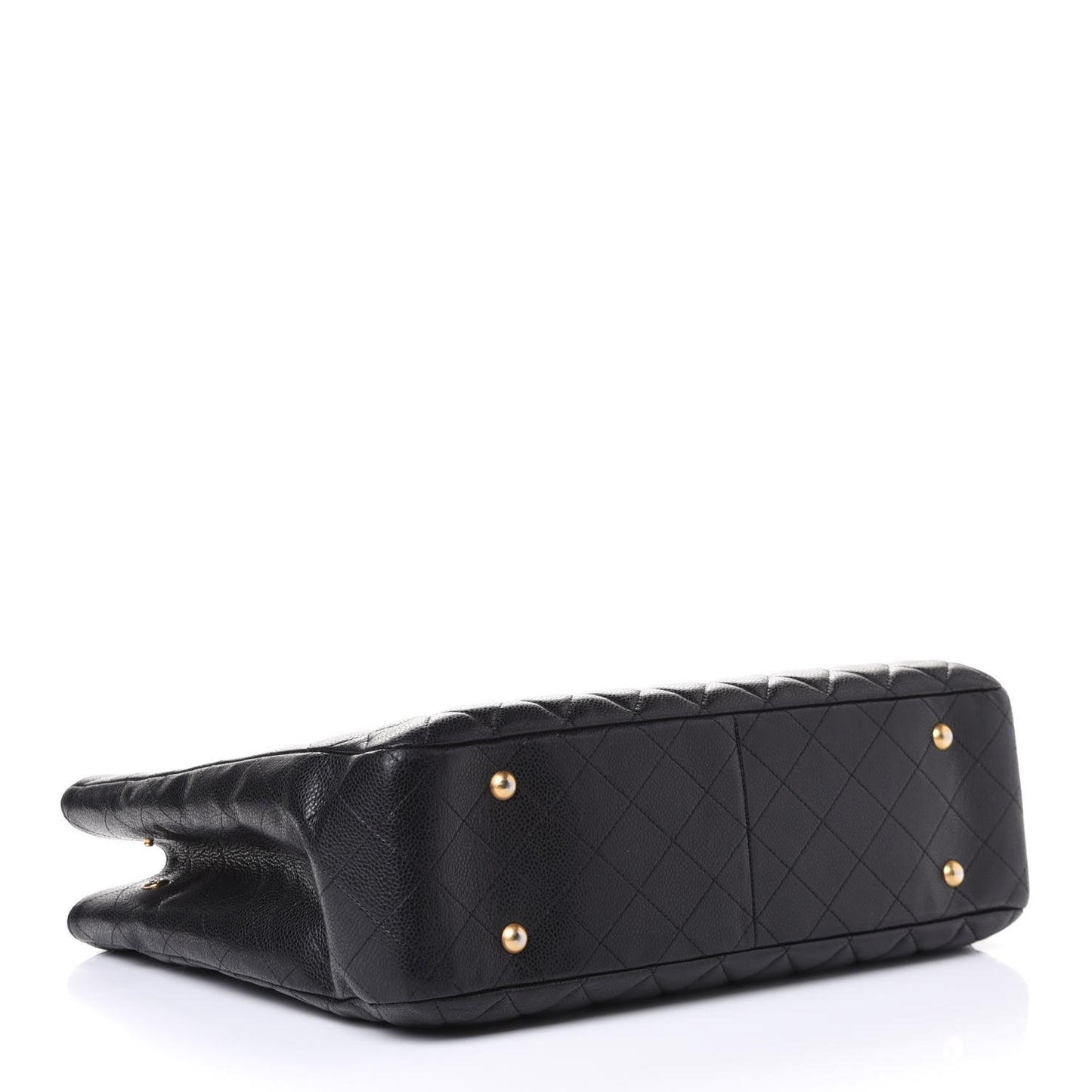 Caviar Quilted Large Shopping Tote Black