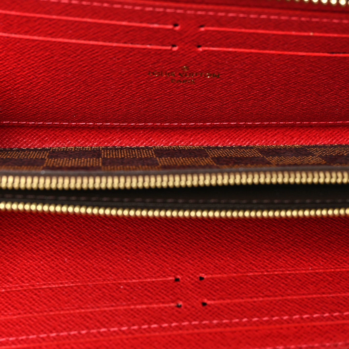 Damier Ebene Clemence Wallet Cherry