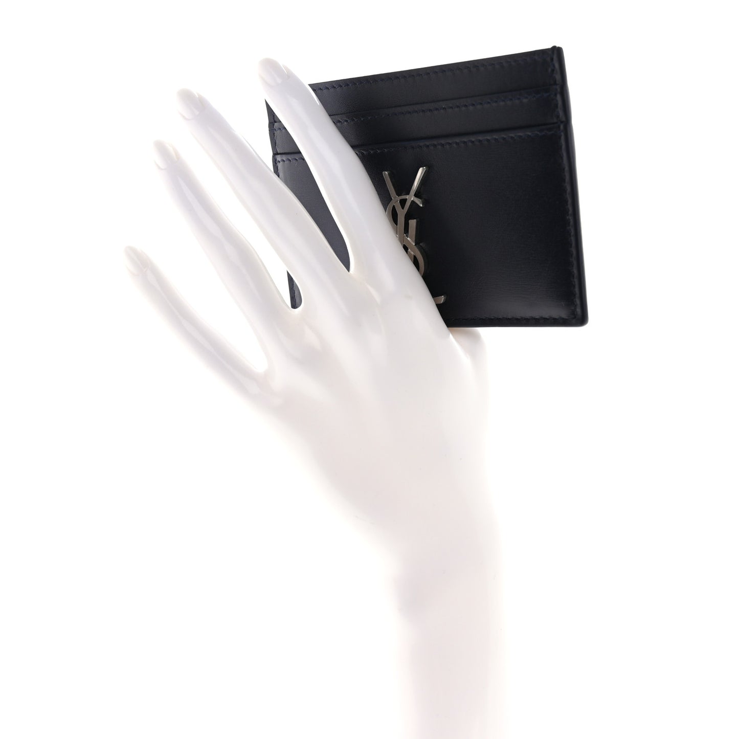 Calfskin Monogram Credit Card Case Dark Notte