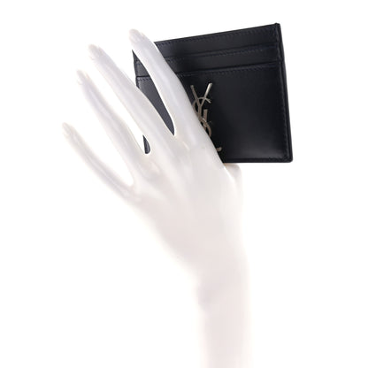 Saint Laurent Calfskin Monogram Credit Card Case Dark Notte 2 of 8
