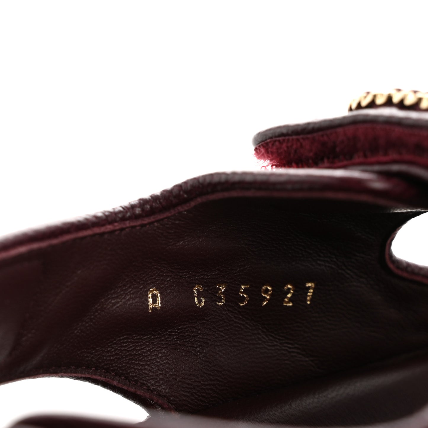 Grained Calfskin Velcro Dad Sandals 36.5 Maroon