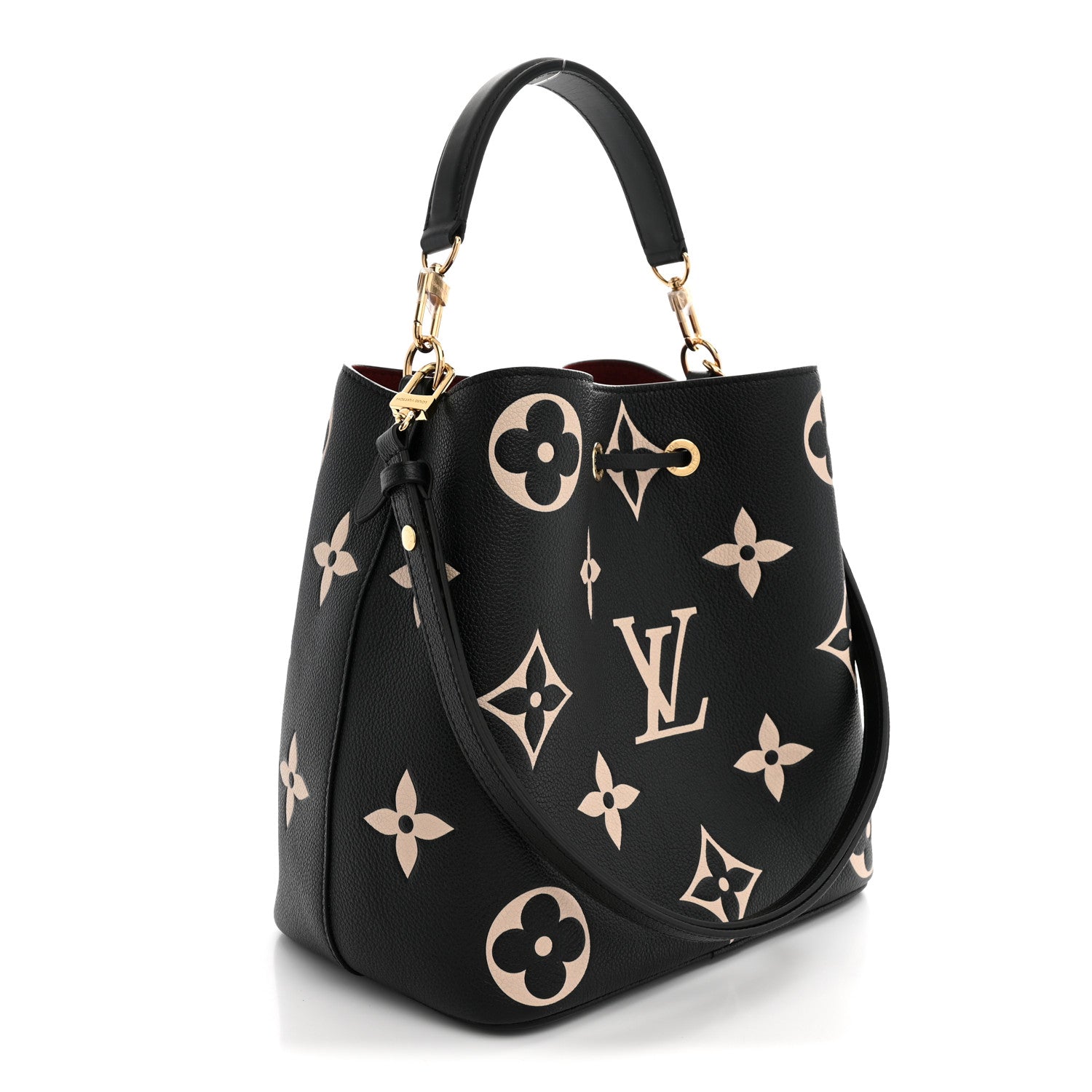 Louis Vuitton Empreinte Monogram Giant Neonoe MM Black Beige 4 of 10