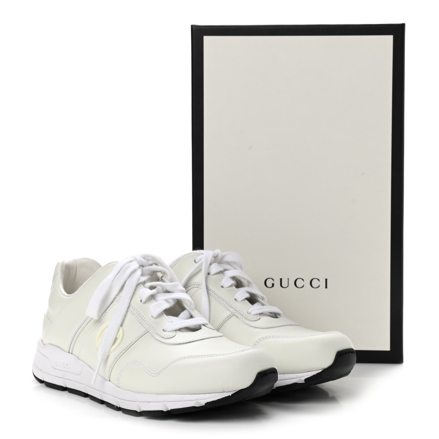 Gucci Calfskin Womens Interlocking G Sneakers 39 White 8 of 8