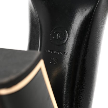 Chanel Calfskin Cap Toe CC Pumps 39 Black 7 of 13