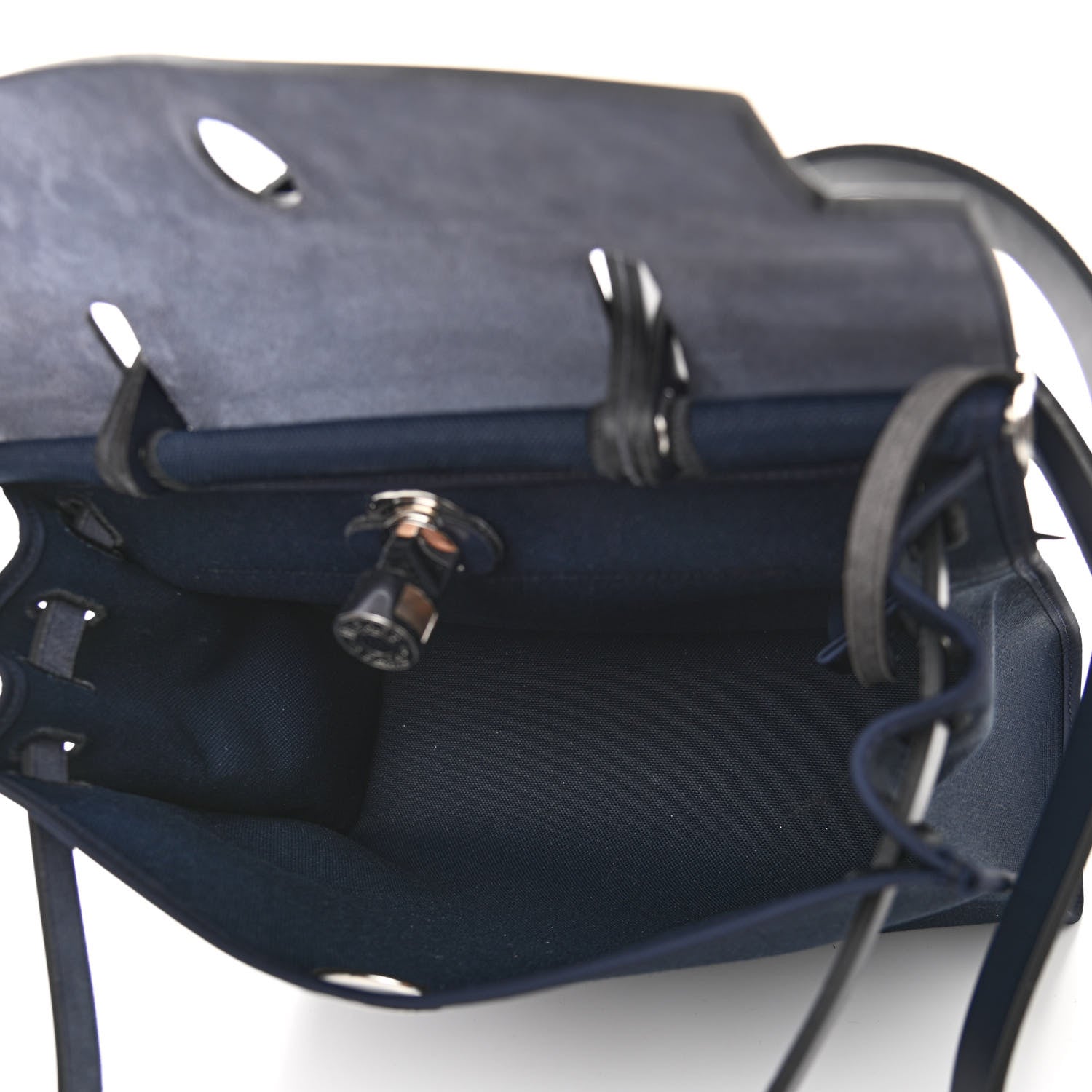 Hermes Toile Vache Hunter Herbag Zip PM 31 Bleu Marine 8 of 11