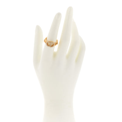Christian Dior Metal Crystal Danseuse Etoile Chain Ring 54 7 Gold 2 of 5