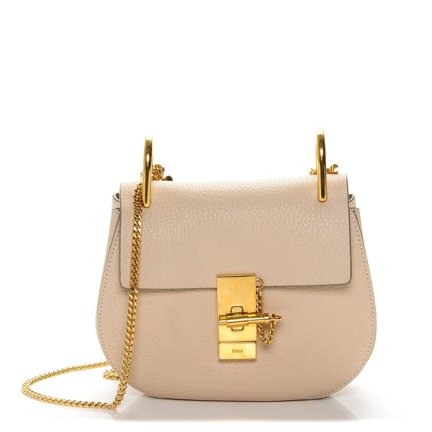 Chloe Grained Lambskin Mini Drew Shoulder Bag Abstract White 1 of 6