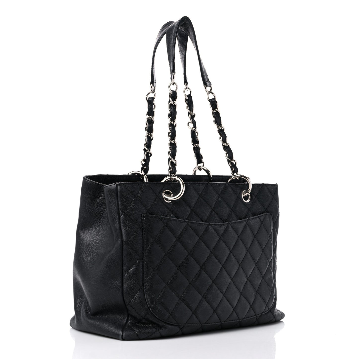 Caviar Quilted Grand Shopping Tote GST Black