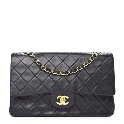 Chanel Lambskin Quilted Medium Double Flap Black 1 of 9