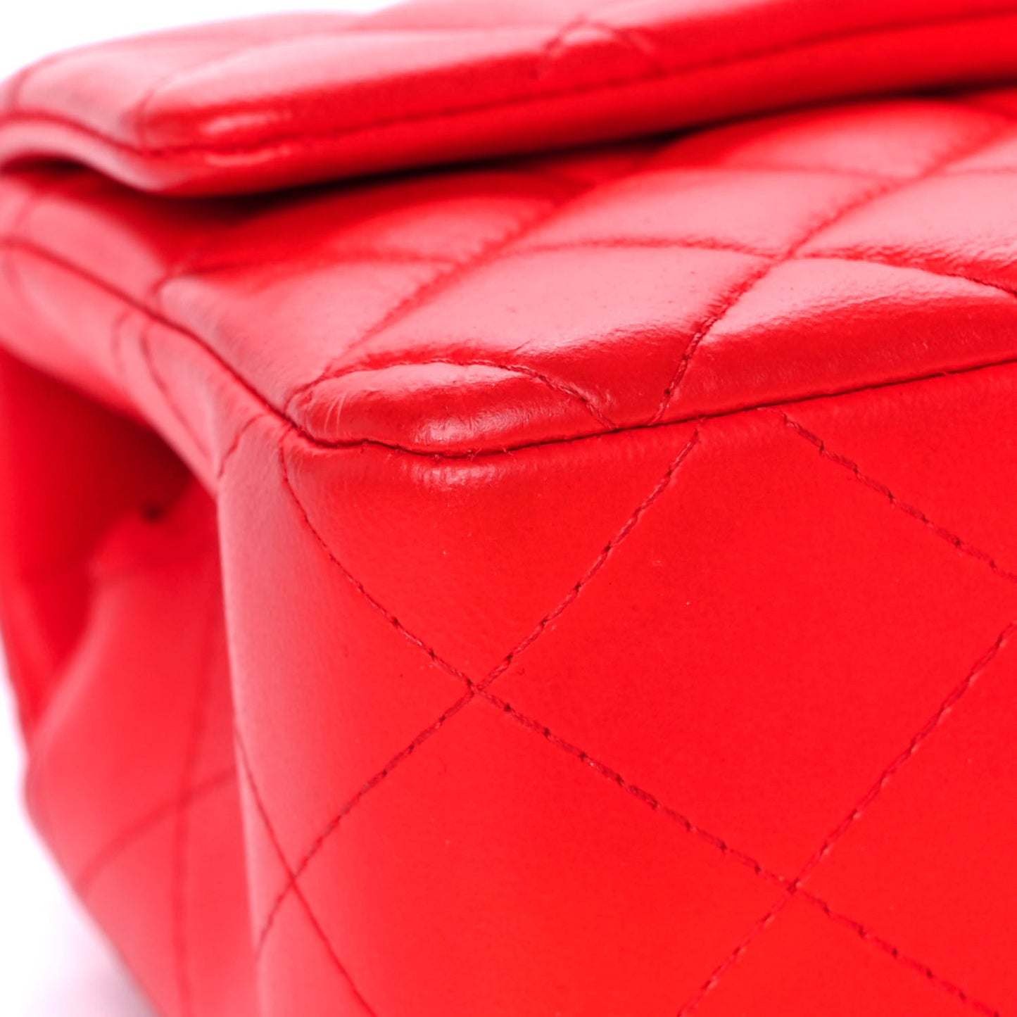 Lambskin Quilted Mini Rectangular Flap Orange