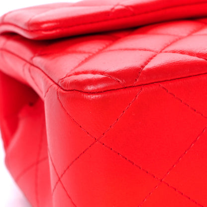 Chanel Lambskin Quilted Mini Rectangular Flap Orange 9 of 13