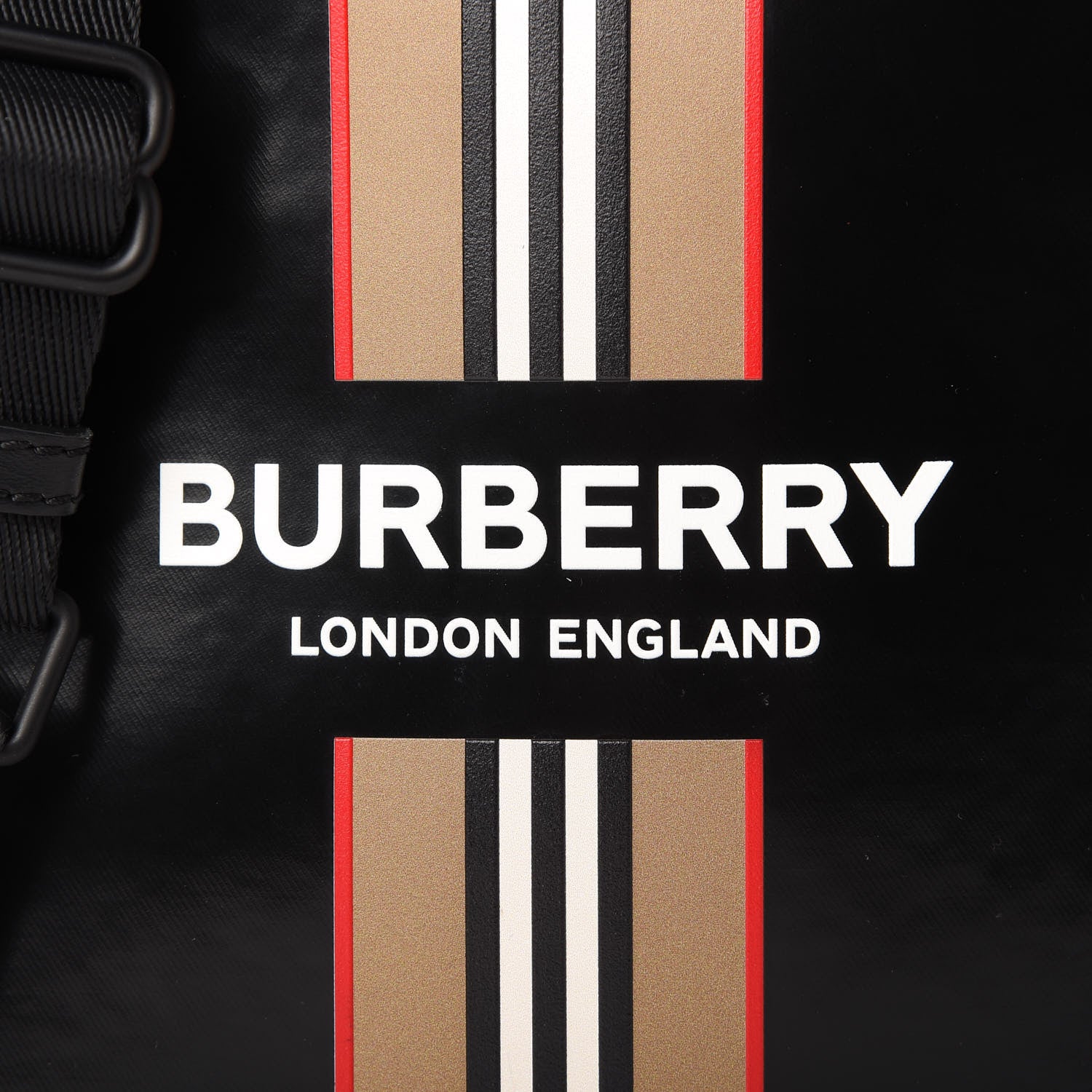 Burberry Coated Canvas Stripe Thornton Messenger Bag Black 10 of 10