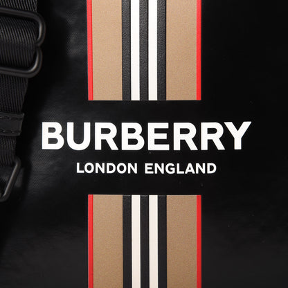 Burberry Coated Canvas Stripe Thornton Messenger Bag Black 10 of 10