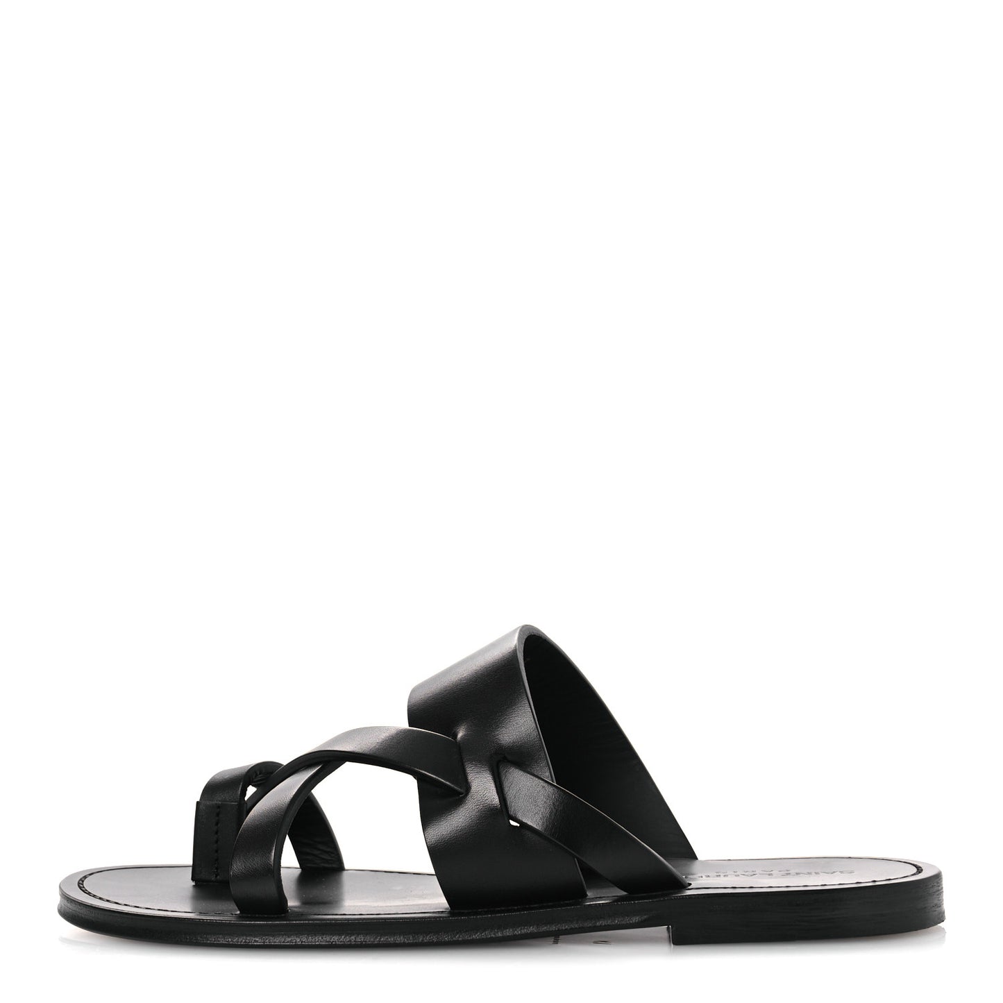 Calfskin Mens Culver Flat Mules Sandals 41 Black