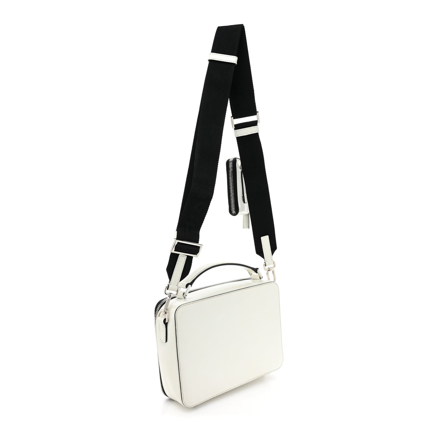 Spazzolato Medium Brique Crossbody Bag White