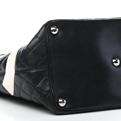 Chanel Calfskin Quilted Large Cambon Tote Black White 13 of 20