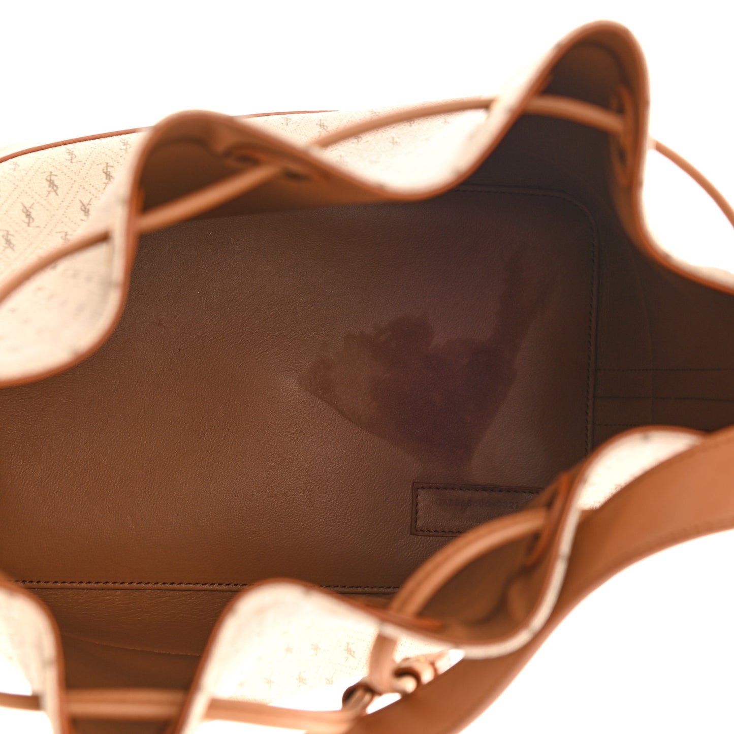 Canvas All-Over Monogram Bucket Bag Brown