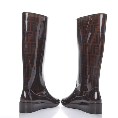 Fendi Rubber FF Rain Boots 36 Brown 5 of 9