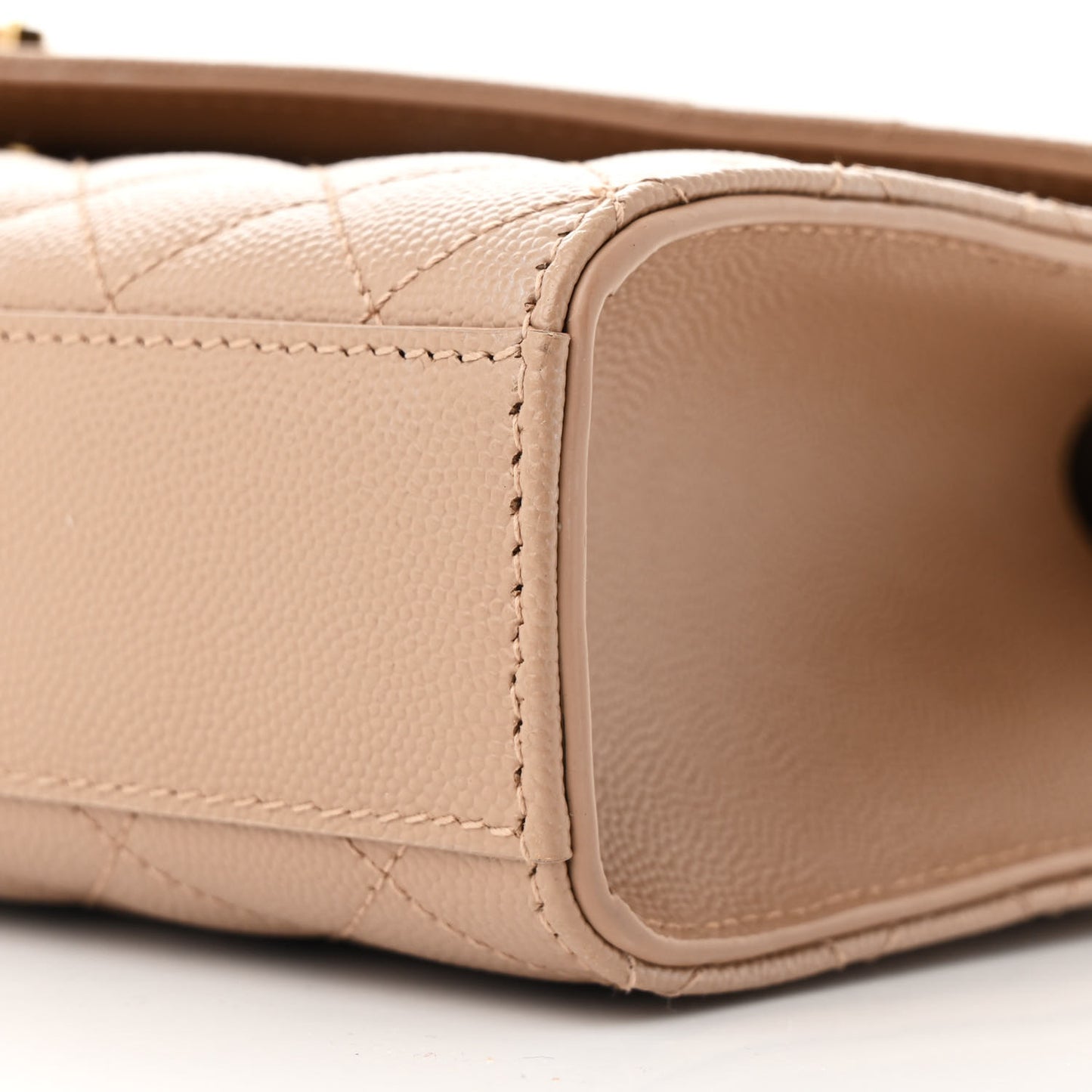 Grain De Poudre Textured Mixed Matelasse Triquilt Medium Monogram Satchel New Nude