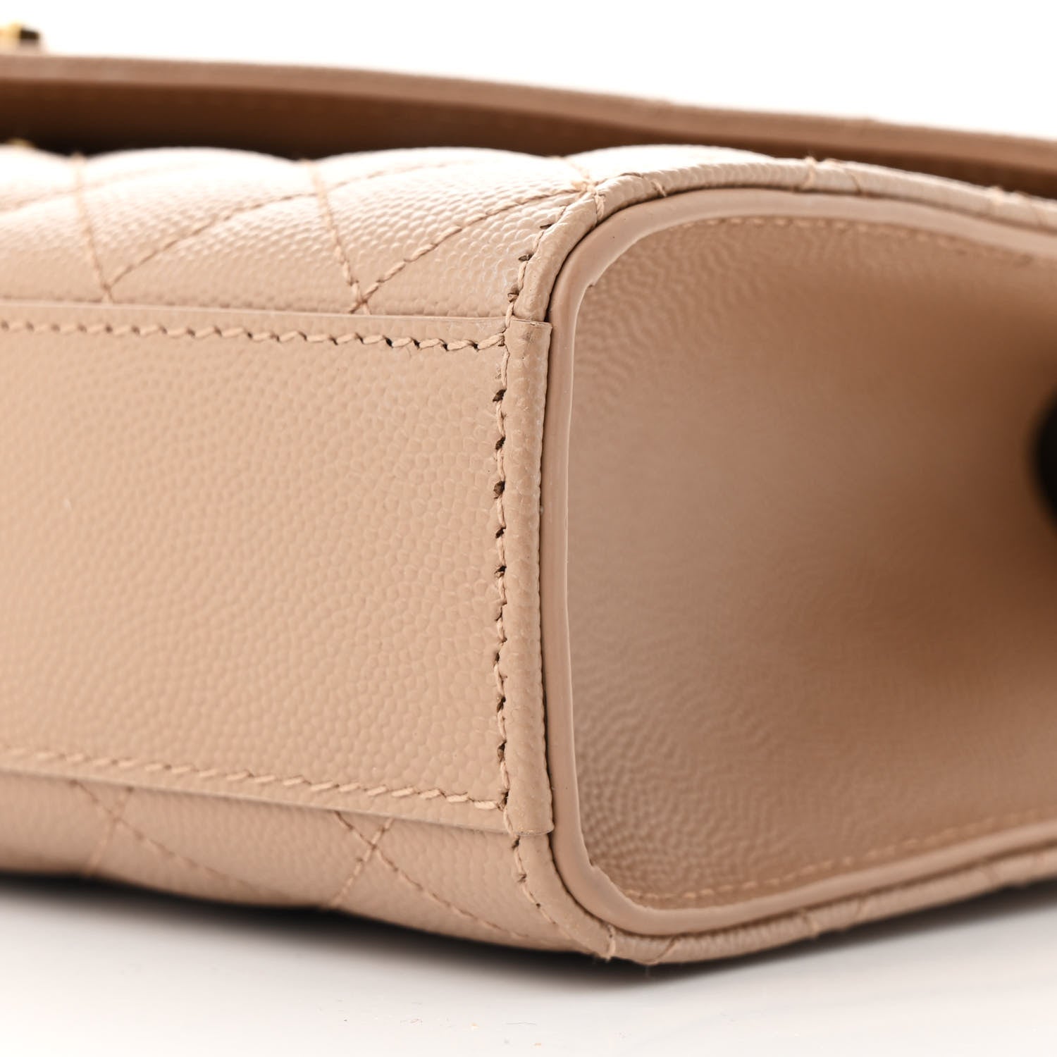 Saint Laurent Grain De Poudre Textured Mixed Matelasse Triquilt Medium Monogram Satchel New Nude 10 of 10