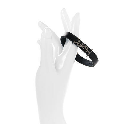 Saint Laurent Calfskin Opyum Bracelet S Black 3 of 8