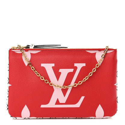 Louis Vuitton Monogram Giant Double Zip Pochette Rouge 1 of 11