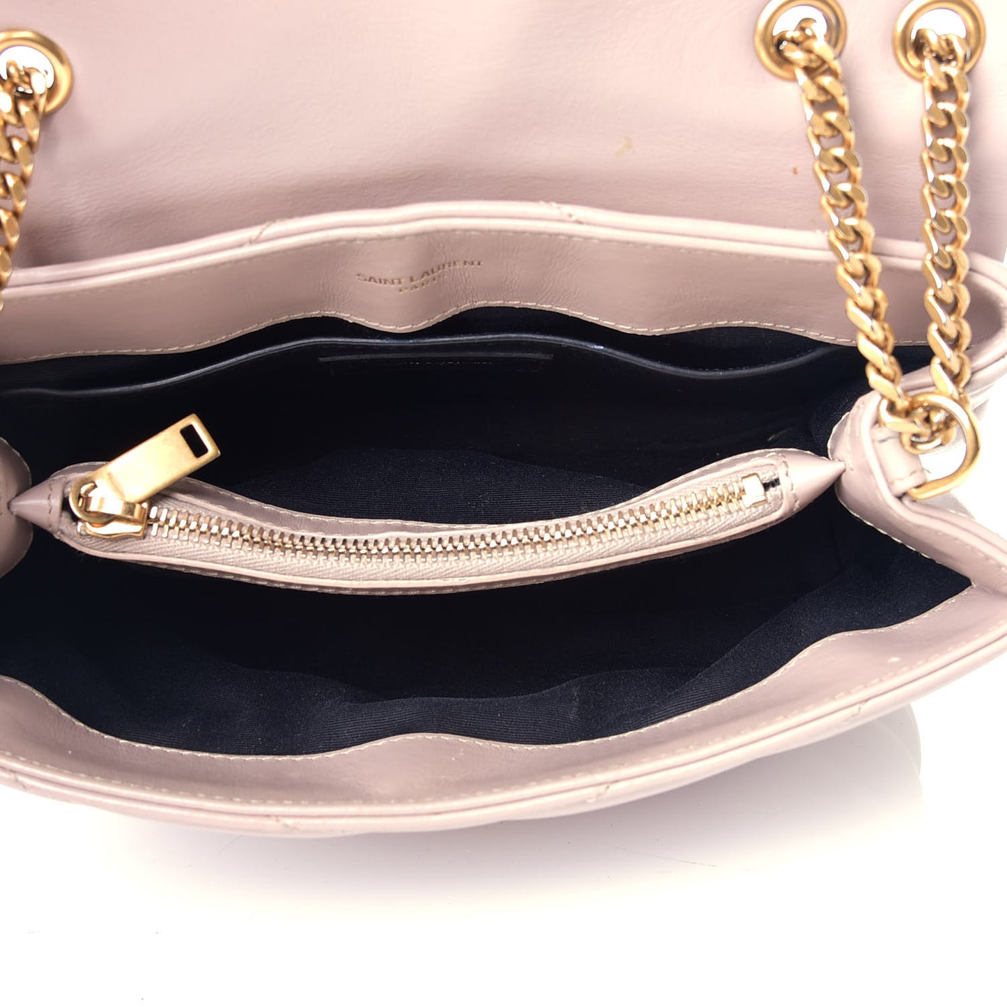 Calfskin Y Quilted Monogram Small Loulou Chain Satchel Dark Beige