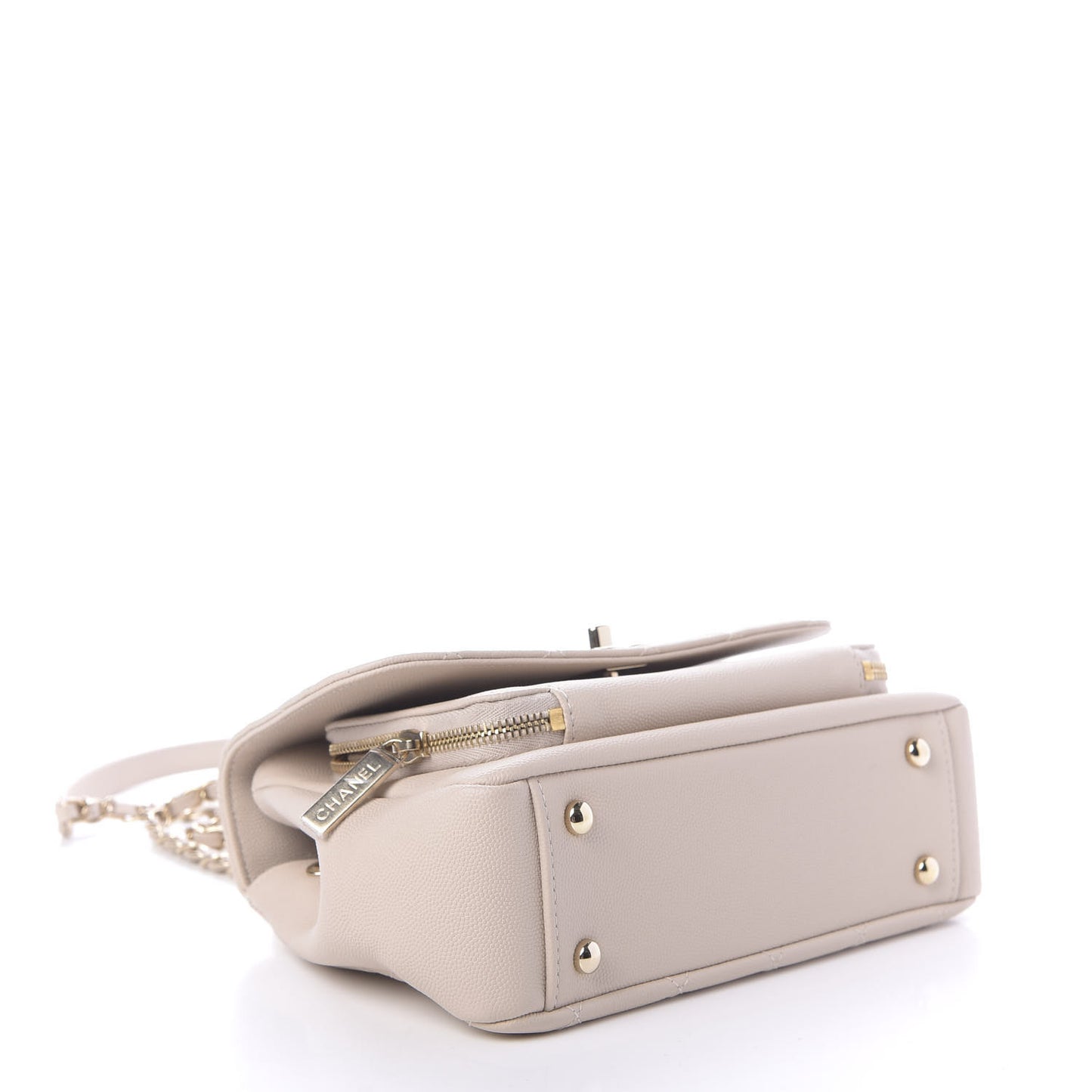 Caviar Quilted Medium Business Affinity Flap Light Beige