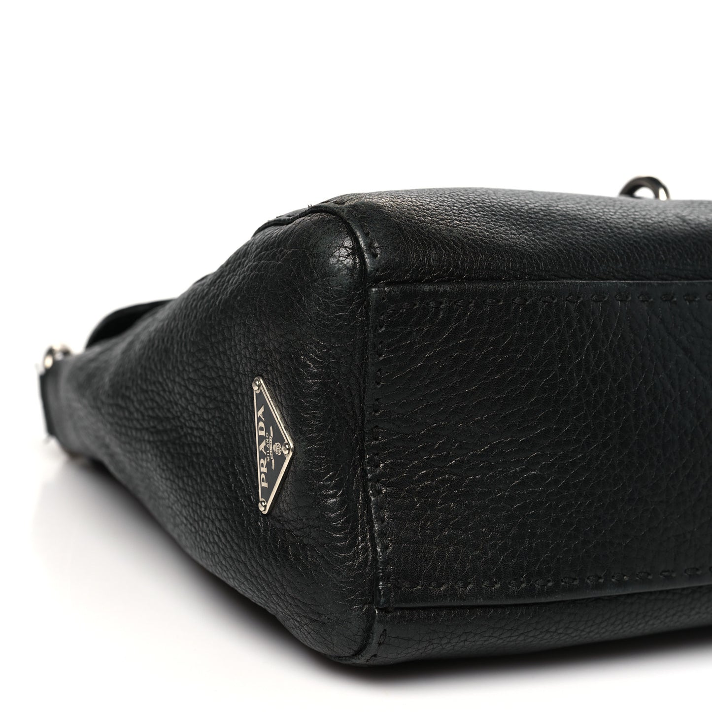 Vitello Daino Shoulder Flap Bag Black