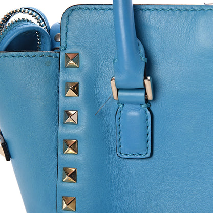 Valentino Garavani Vitello Mini Rockstud Double Handle Tote Parrot 21 of 23