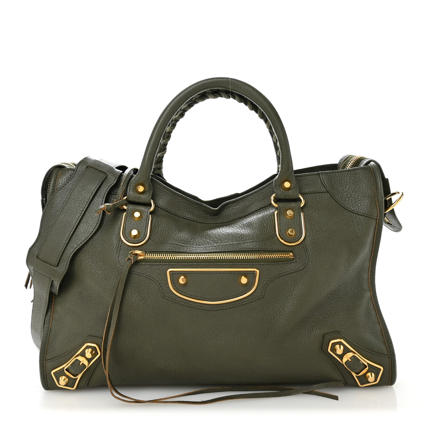 Balenciaga Chevre Gold Metallic Edge Hardware City Vert Lichen 1 of 11