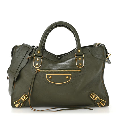 Balenciaga Chevre Gold Metallic Edge Hardware City Vert Lichen 1 of 11