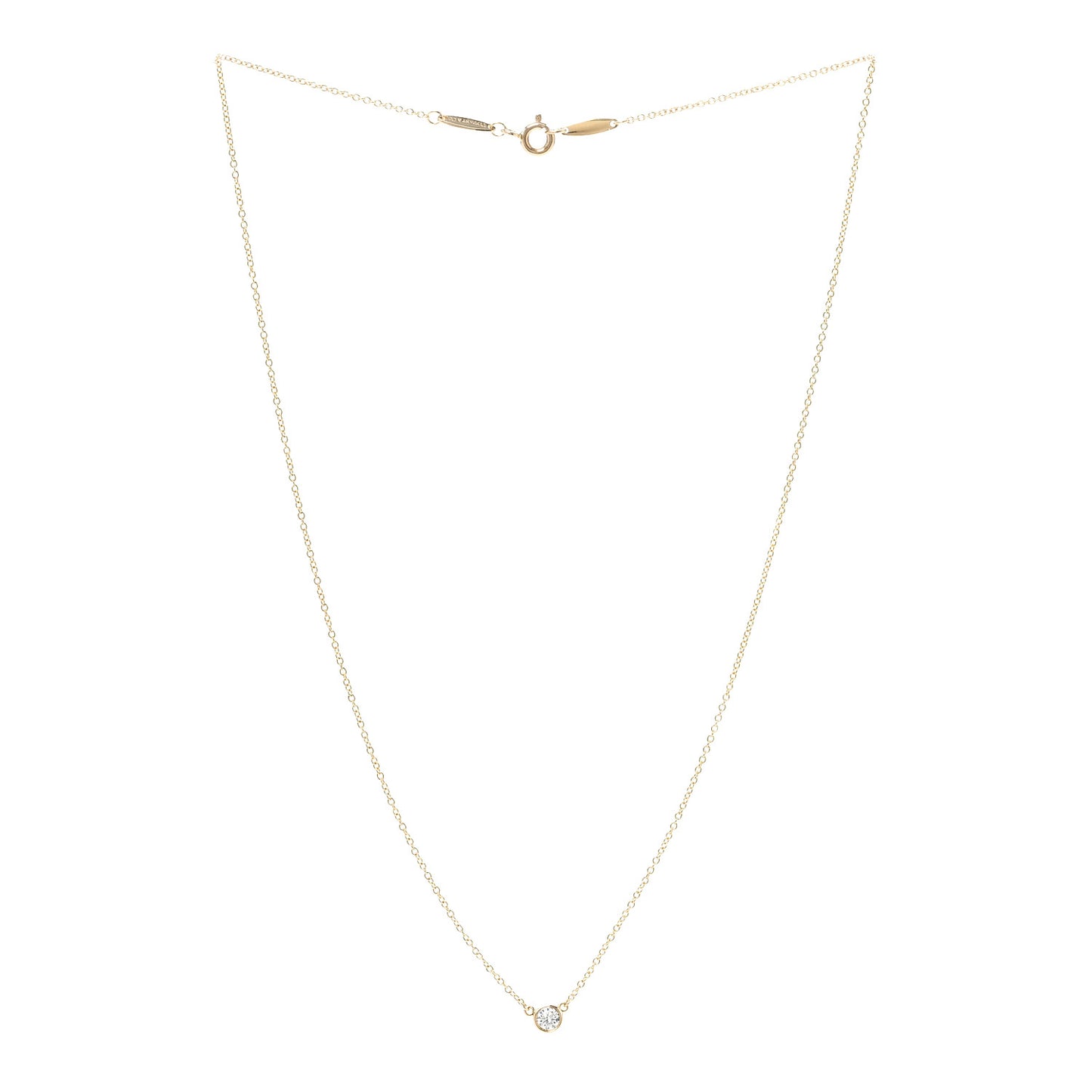 18K Yellow Gold Diamond .16ct Elsa Peretti Diamonds by the Yard Pendant Necklace