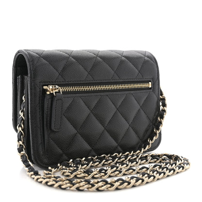 Chanel Caviar Quilted Mini Wallet On Chain WOC Black 3 of 11