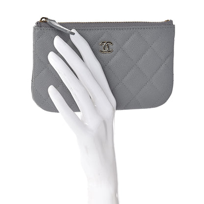 Chanel Caviar Quilted Small Cosmetic Case Grey 2 of 8