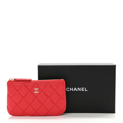 Chanel Shiny Caviar Quilted Small Cosmetic Case Red 8 of 8