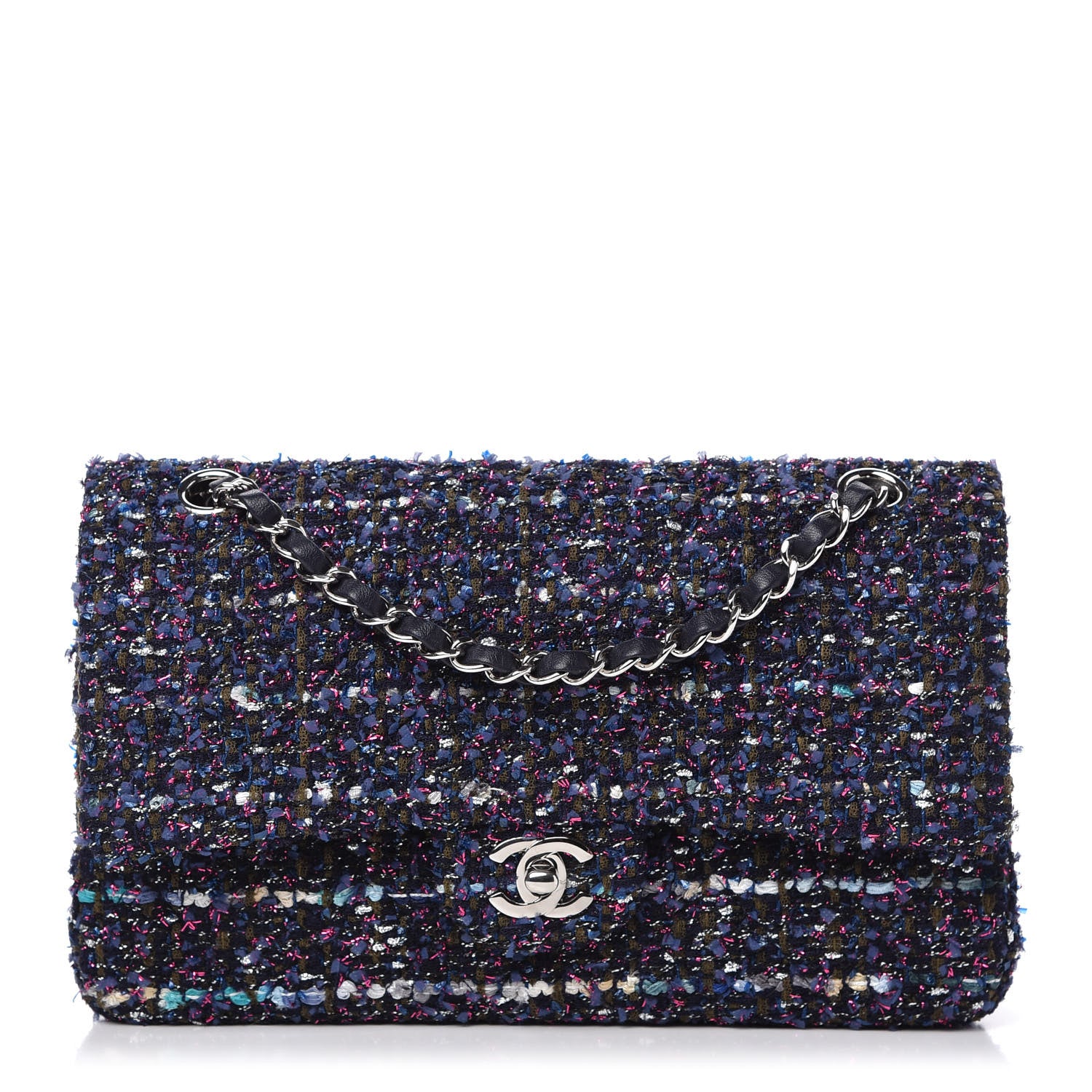 Chanel Tweed Quilted Medium Double Flap Multicolor 1 of 10