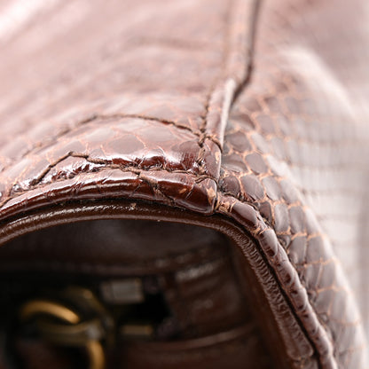 Gucci Snakeskin Matelasse Medium GG Marmont Slim Tote Brown 13 of 14