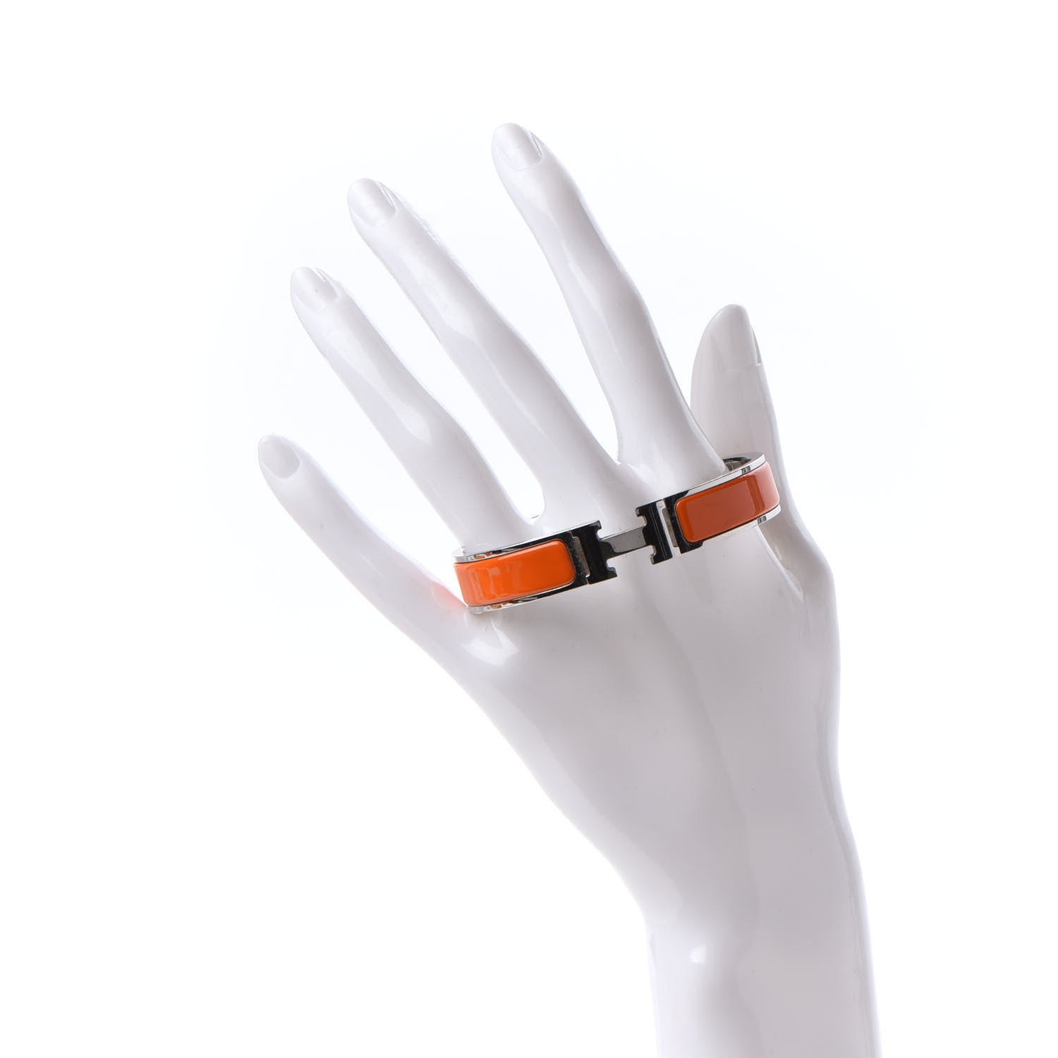Hermes Enamel Narrow Clic Clac H Bracelet PM Orange 2 of 6