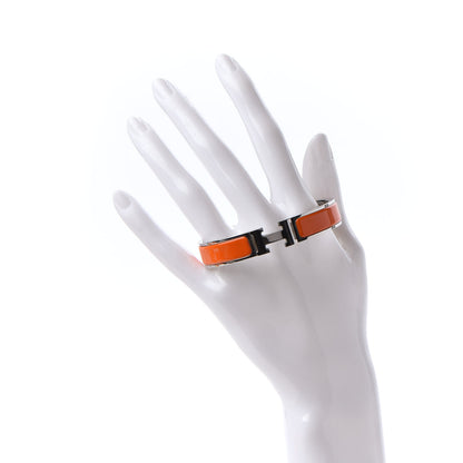Hermes Enamel Narrow Clic Clac H Bracelet PM Orange 2 of 6