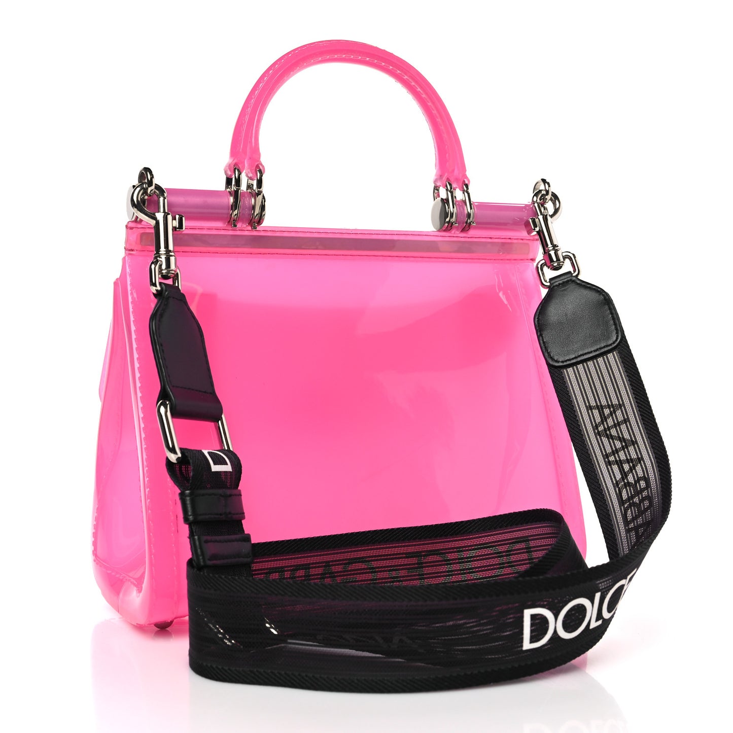 Rubber Semi Transparent Miss Sicily Satchel Pink