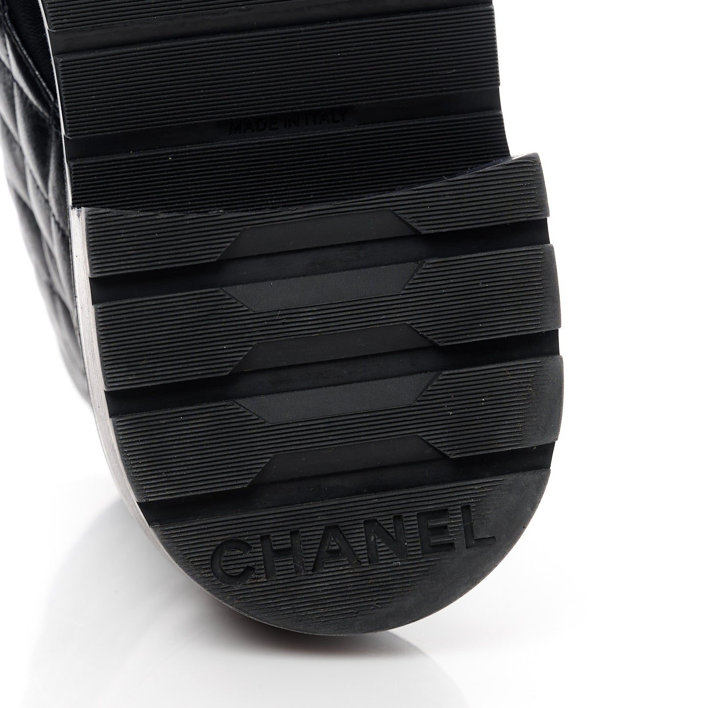 Shiny Lambskin Quilted Lace Up Combat Boots 39.5 Black