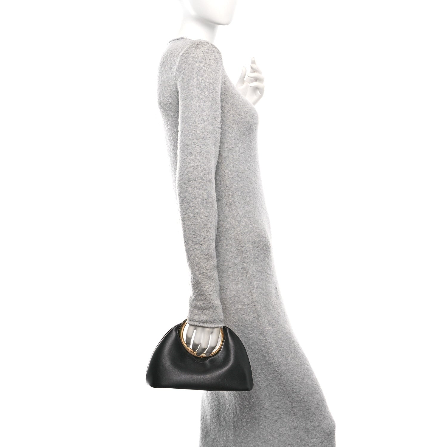 Jacquemus Lambskin Le Petit Calino Ring Top Handle Bag Black 2 of 10