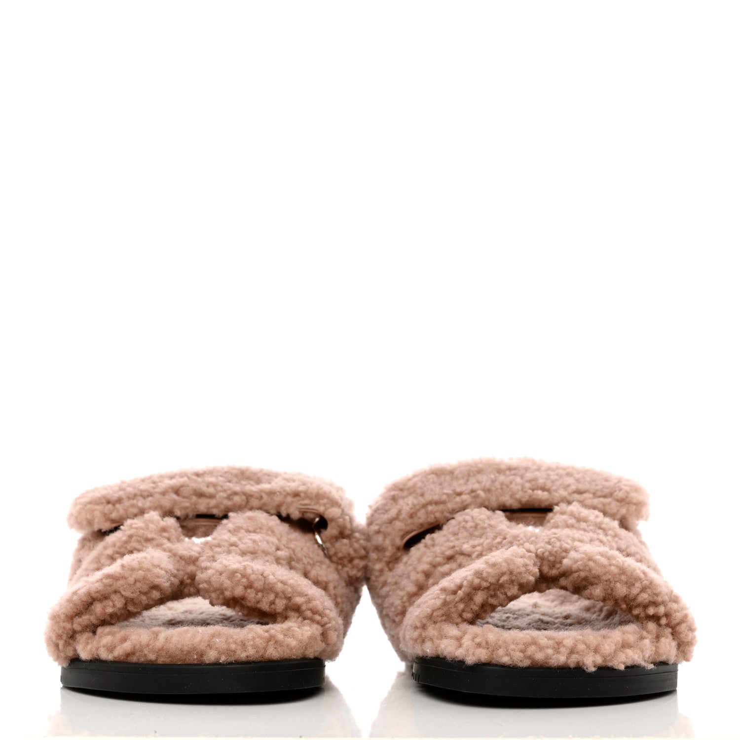 Hermes Woolskin Womens Chypre Sandals 37 Bois De Santal 2 of 10