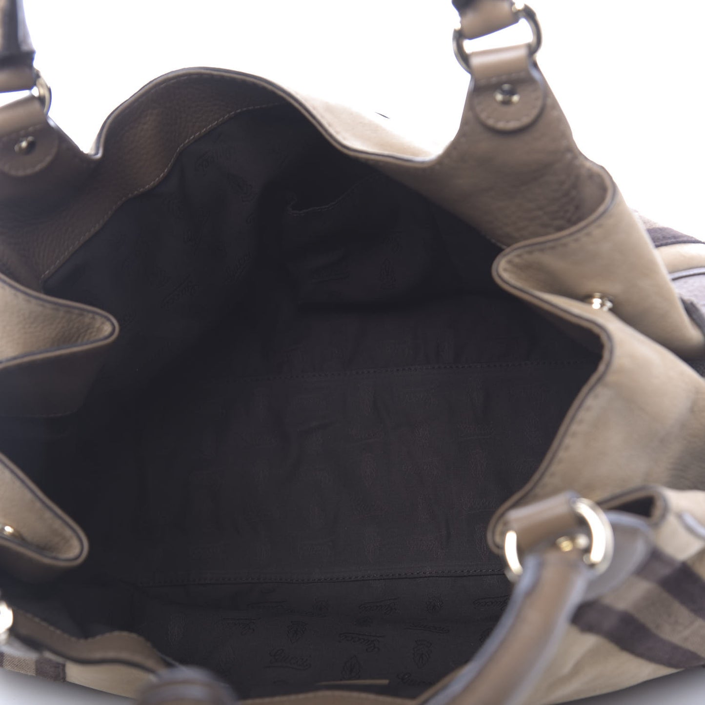 Nubuck Medium Web Heritage Shoulder Bag Taupe