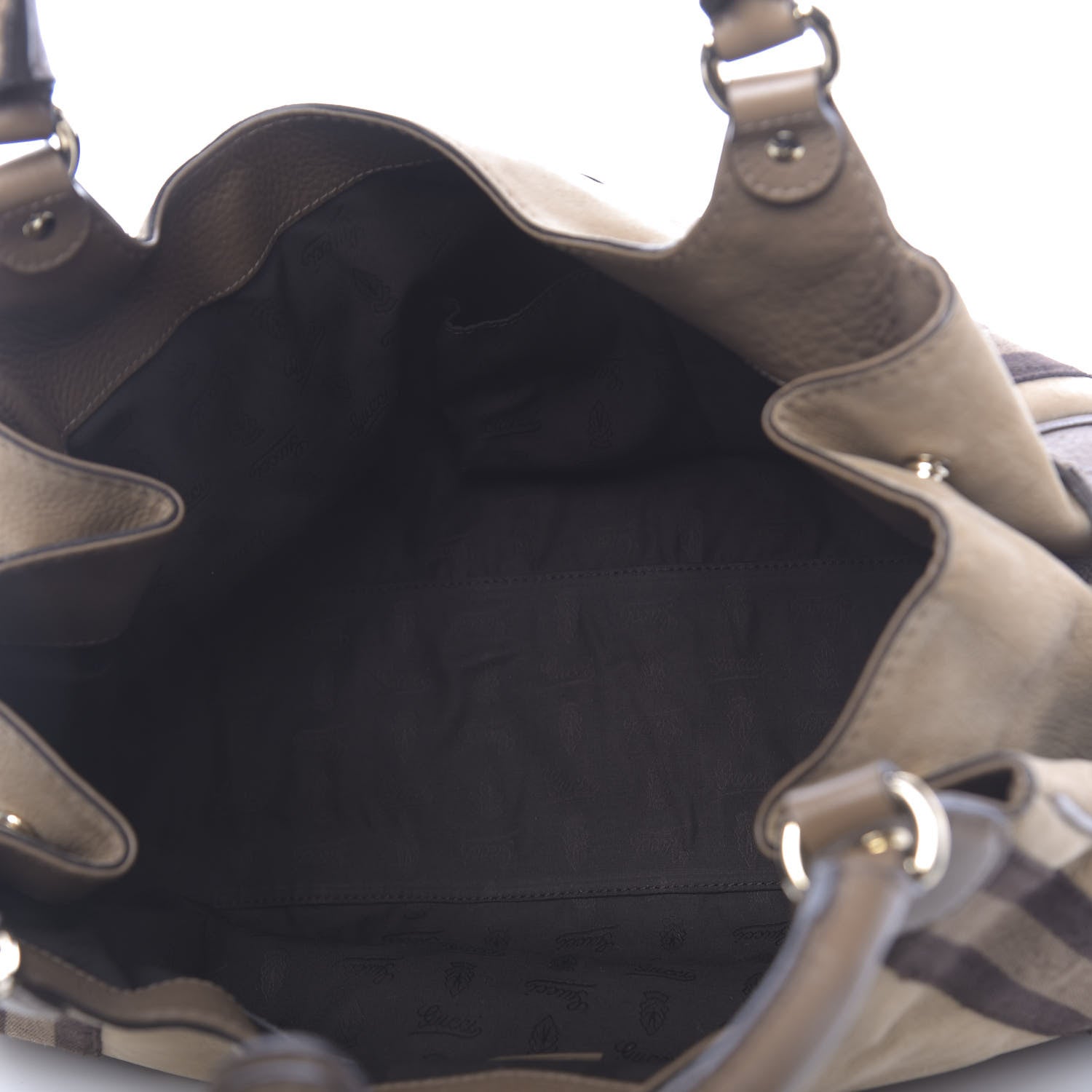 Gucci Nubuck Medium Web Heritage Shoulder Bag Taupe 5 of 16