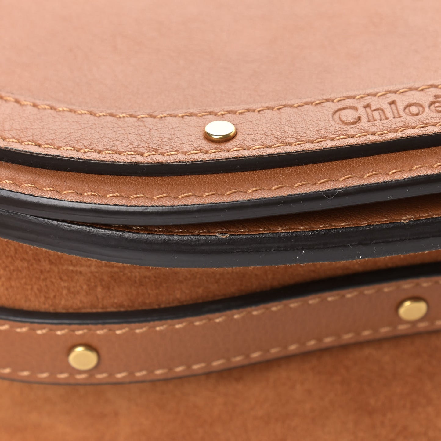 Calfskin Suede Small Nile Bracelet Bag Caramel