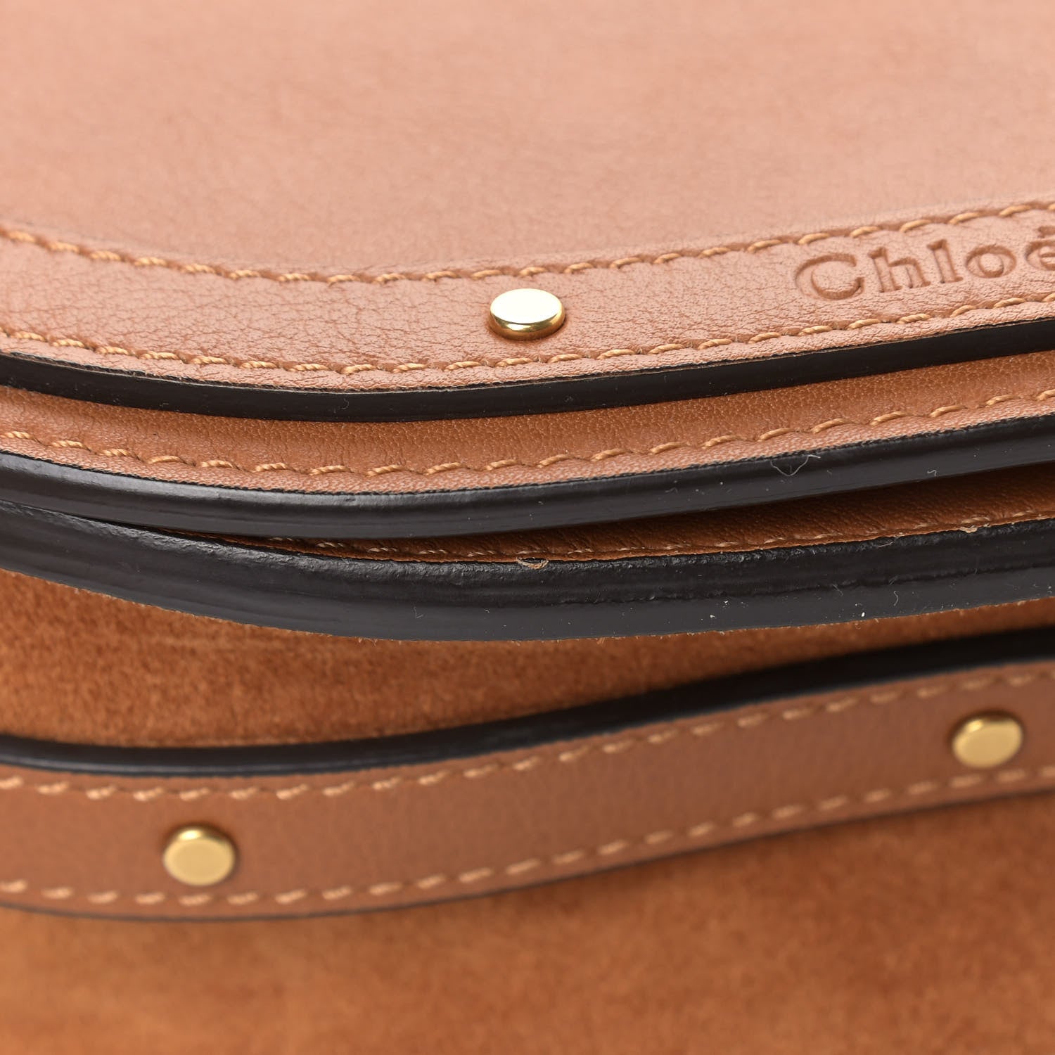 Chloe Calfskin Suede Small Nile Bracelet Bag Caramel 9 of 10