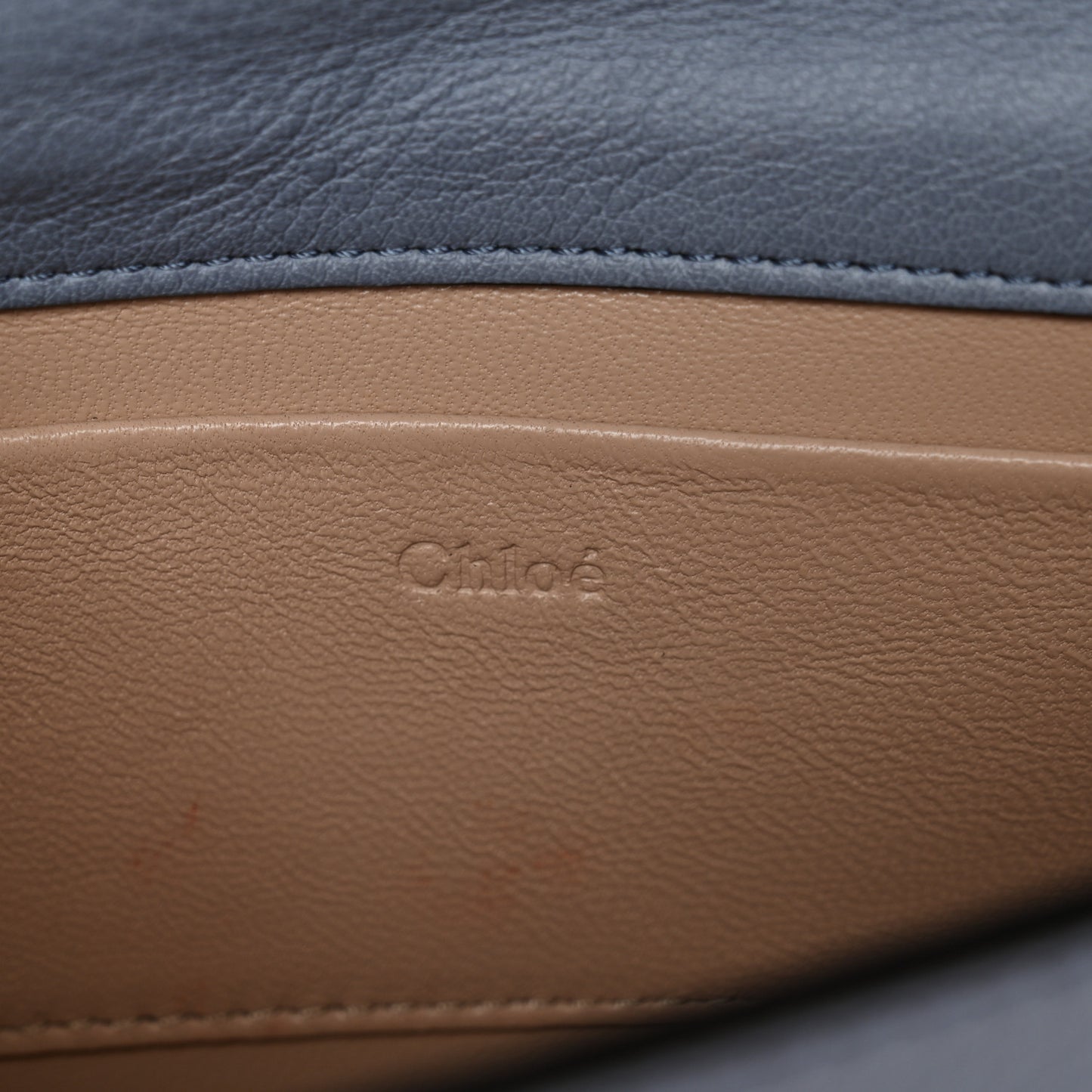 Calfskin Small Nile Bracelet Minaudiere Bag Washed Blue