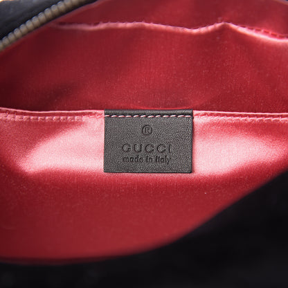 Gucci Velvet Matelasse Deer Embroidered Small GG Marmont Chain Shoulder Bag Black 5 of 9